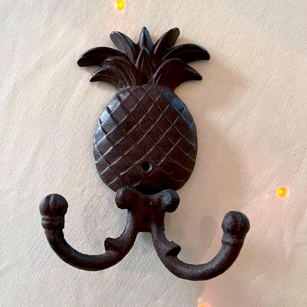 Cast iron “pineapple” antique coat hook